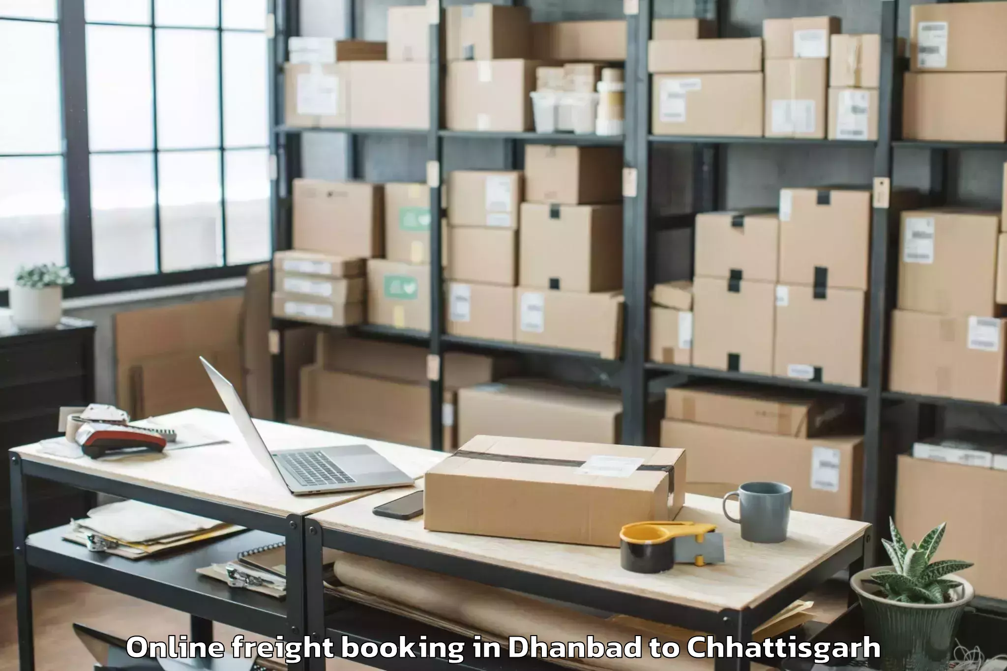 Professional Dhanbad to Gaurella Online Freight Booking